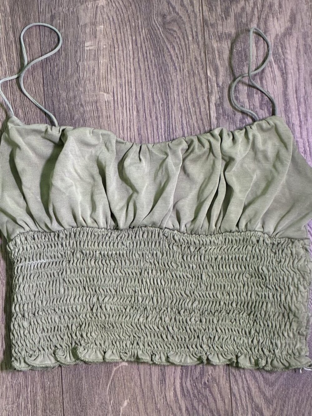 Urban Outfitters Sage Ruffled Crop Top